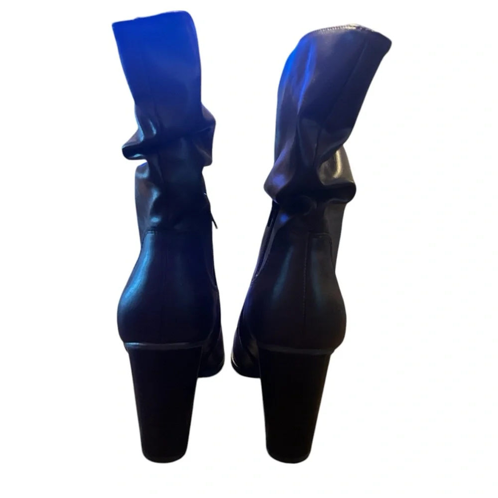 Style & Co. Womens Saraa Slouch Faux Leather Block Heel Mid-Calf Boots Size 11 - Picture 3 of 9